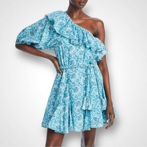 NWT Rhode Women's Ozzie Paisley One-Shoulder Minidress Size XL